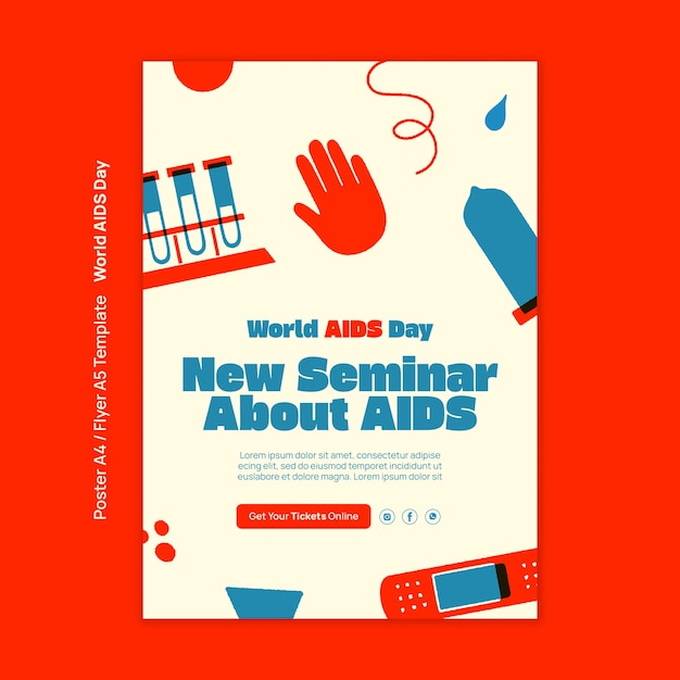 PSD grátis modelo de pôster do dia mundial da aids