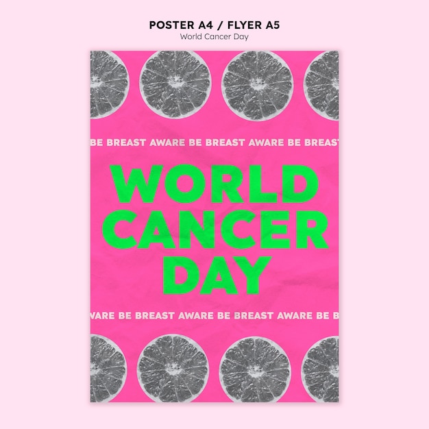 PSD grátis modelo de pôster do dia mundial do câncer