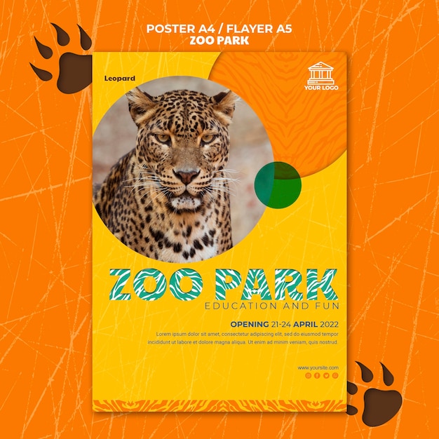 PSD grátis modelo de pôster do zoo park