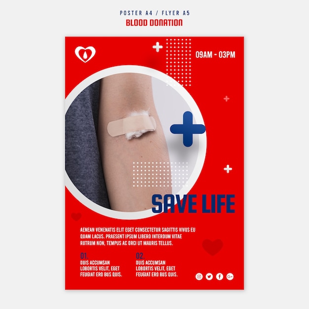 Modelo de pôster doe sangue