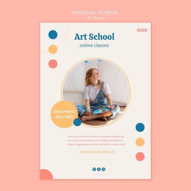Modelo de pôster escolar de arte