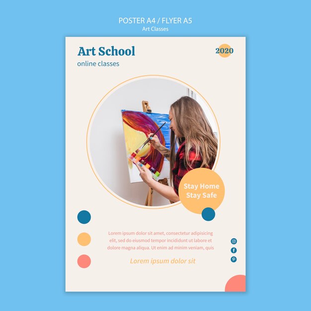 Modelo de pôster escolar de arte