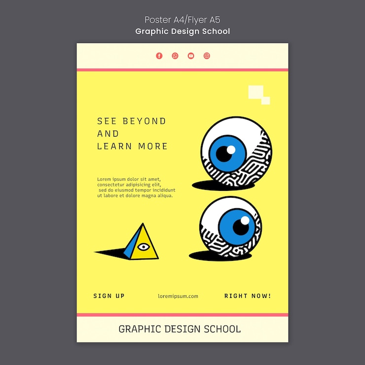 PSD grátis modelo de pôster escolar de design gráfico