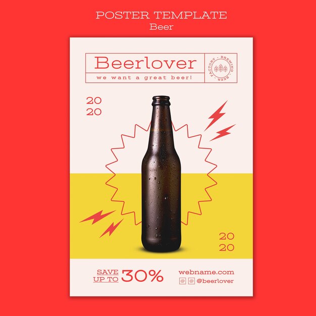 Modelo de pôster para amantes de cerveja