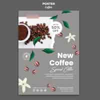 PSD grátis modelo de pôster para café