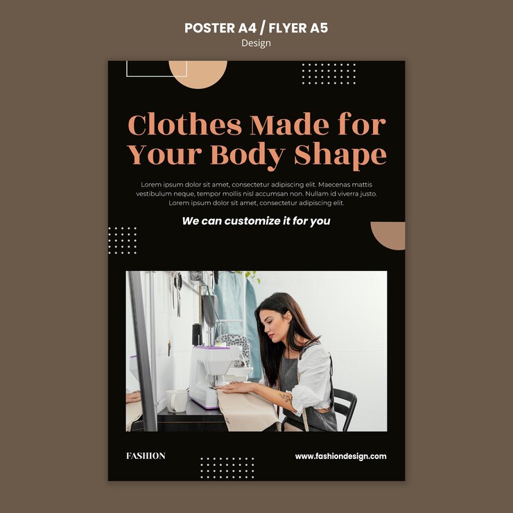 PSD grátis modelo de pôster para designer de moda