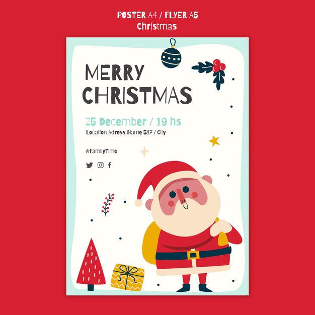 Modelo de pôster para o natal