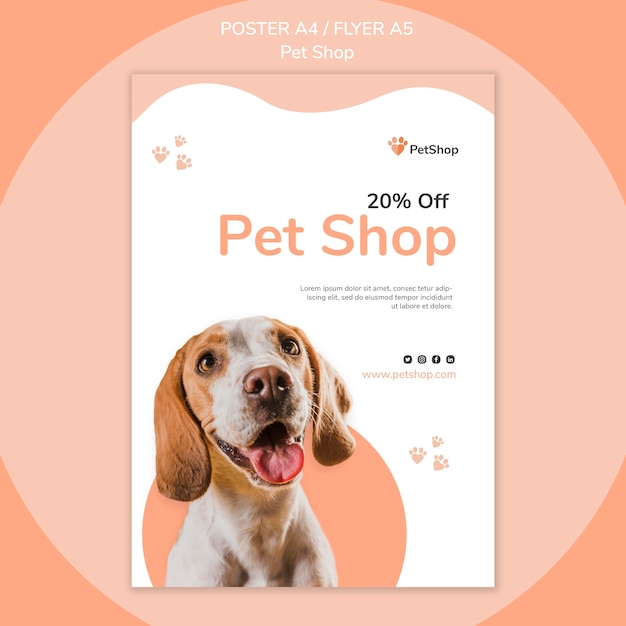 Modelo de pôster para pet shop
