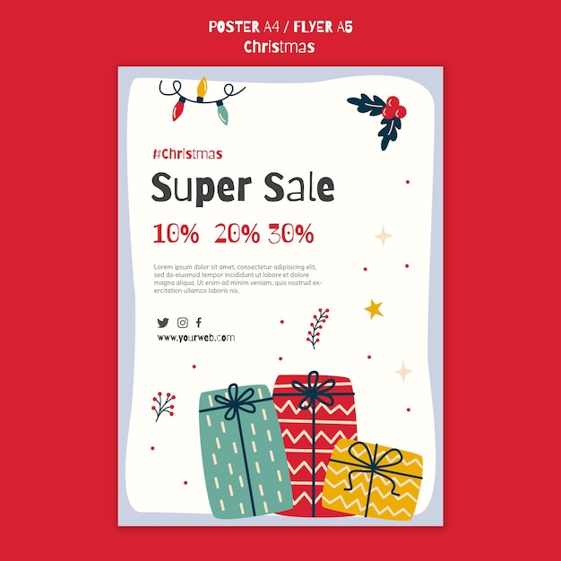 Modelo de pôster para promoção de Natal