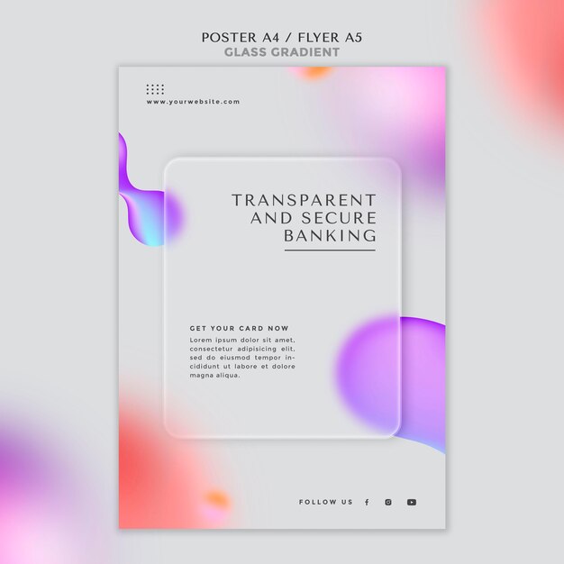 Modelo de pôster para serviços bancários transparentes e seguros