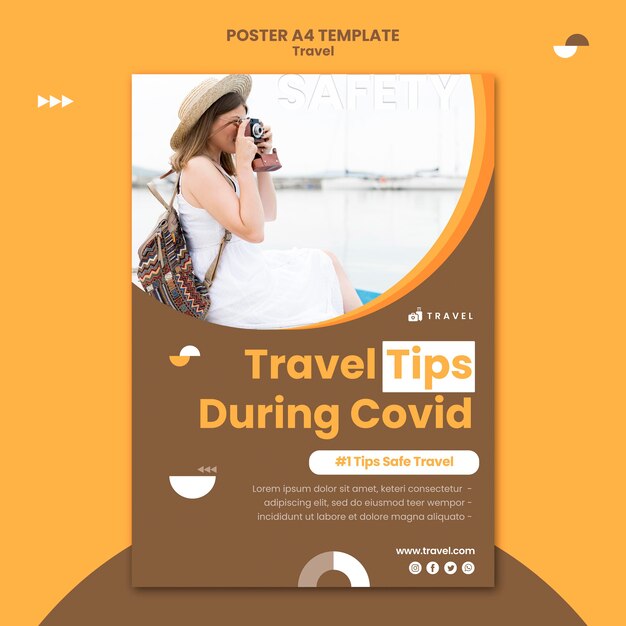 Modelo de pôster para viajar com mulher