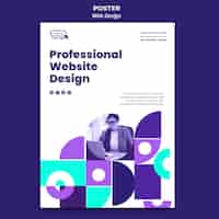 PSD grátis modelo de pôster profissional de web design