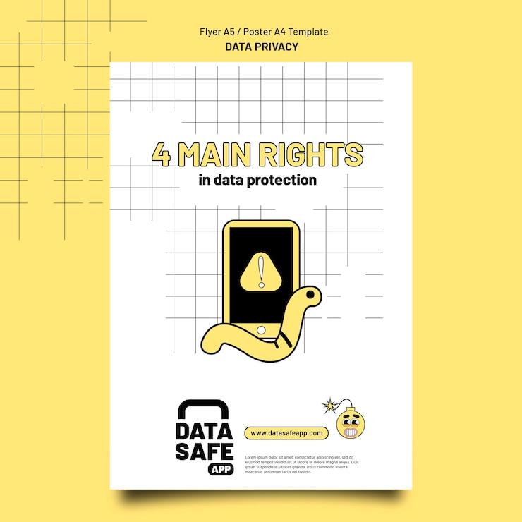 PSD grátis modelo de privacidade de dados de design plano