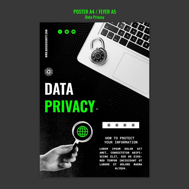Modelo de privacidade de dados de design plano