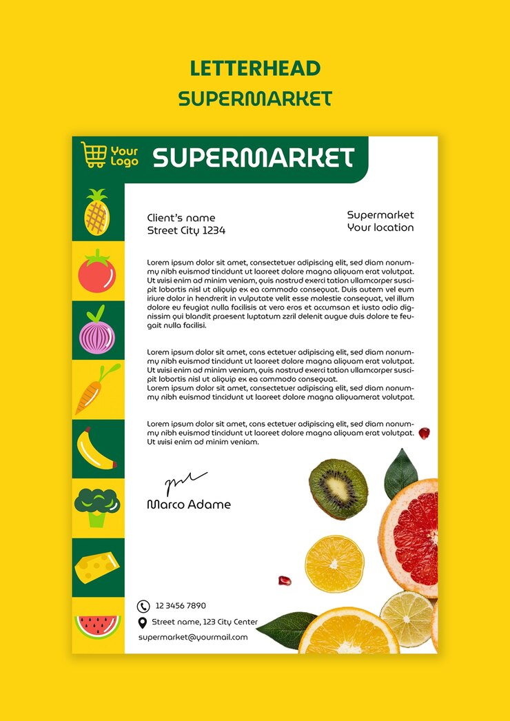 PSD grátis modelo de produtos de supermercado