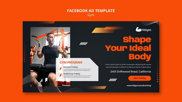 Modelo de promoção de mídia social de academia e fitness