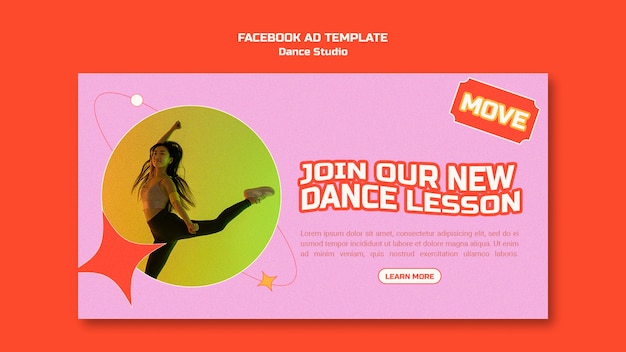 Modelo de promoção de mídia social de aulas de estúdio de dança