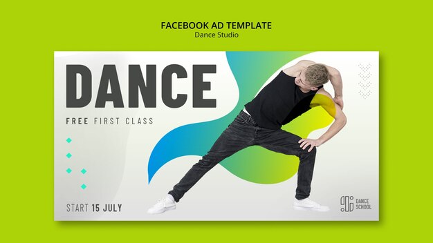 Modelo de promoção de mídia social de aulas de estúdio de dança
