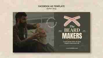 PSD grátis modelo de promoção de mídia social de barbearia com textura retrô granulada