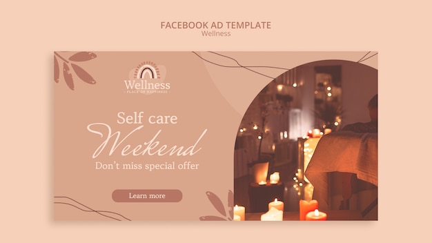Modelo de promoção de mídia social de bem-estar com design boho