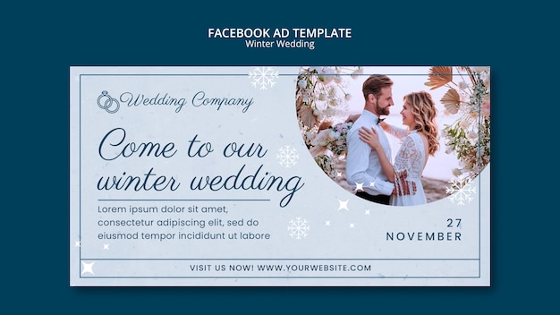 Modelo de promoção de mídia social de casamento de inverno