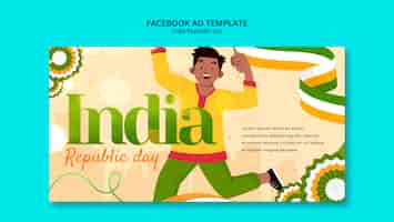 PSD grátis modelo de promoção de mídia social de celebração do dia da república da índia