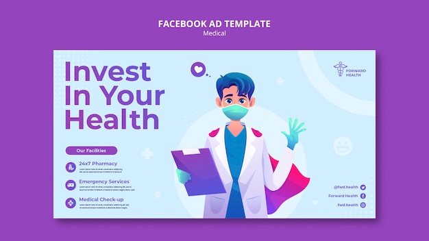 Modelo de promoção de mídia social de check-up e cuidados de saúde