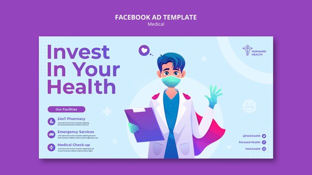 Modelo de promoção de mídia social de check-up e cuidados de saúde