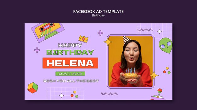 Modelo de promoção de mídia social de festa de aniversário infantil