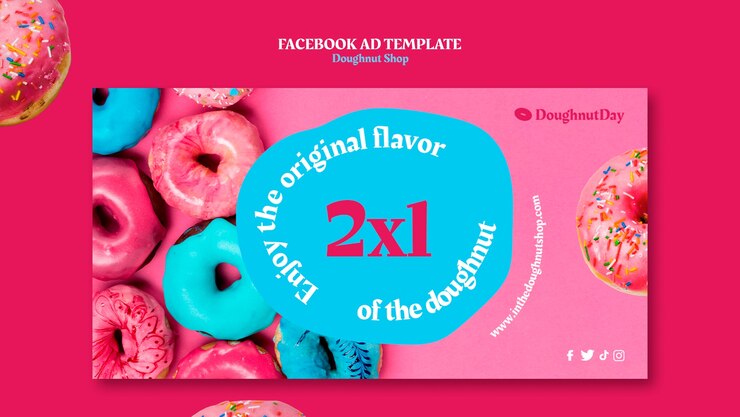 PSD grátis modelo de promoção de mídia social de loja de donuts
