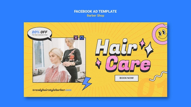 Modelo de promoção de mídia social de negócios de cabeleireiro