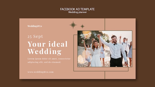 Modelo de promoção de mídia social de planejador de casamento
