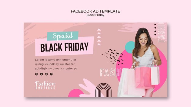 Modelo de promoção de mídia social de venda de sexta-feira negra
