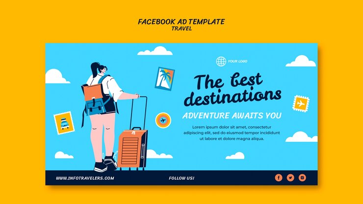 PSD grátis modelo de promoção de mídia social de viagem e aventura