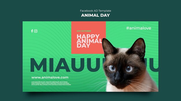 Modelo de promoção de mídia social do dia dos animais