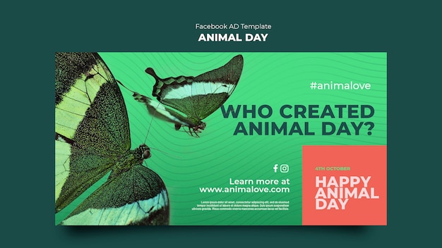 Modelo de promoção de mídia social do dia dos animais