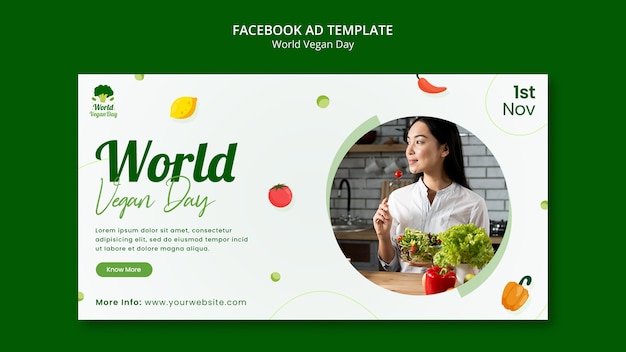 Modelo de promoção de mídia social do dia mundial do vegano