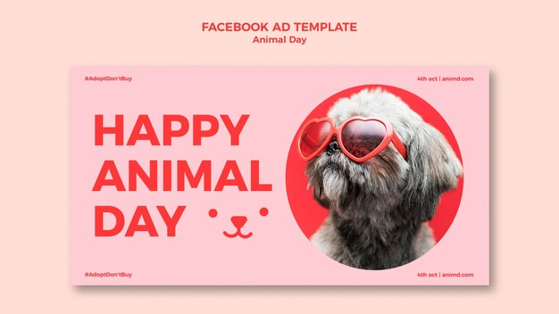 Modelo de promoção de mídia social do dia mundial dos animais com cachorro