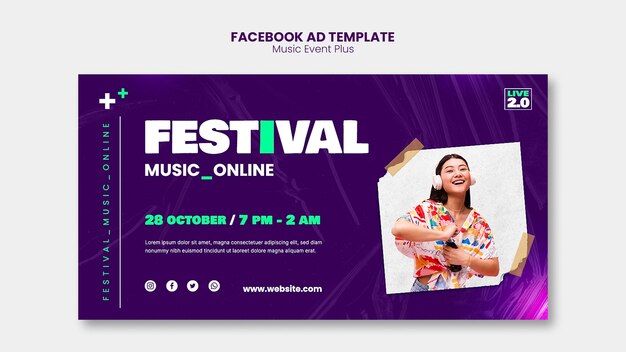 Modelo de promoção de mídia social do festival de música