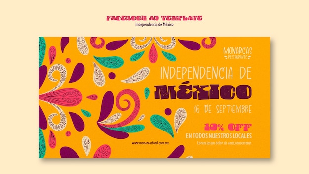 Modelo de promoção de mídia social para celebração da independência do méxico