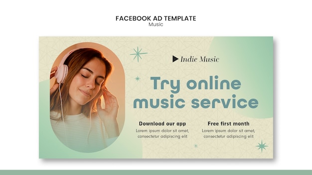 Modelo de promoção de mídia social para ouvir música