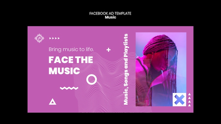 PSD grátis modelo de promoção de mídia social para ouvir música