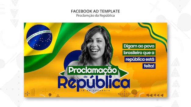 PSD grátis modelo de promoção de mídia social proclamacao da republica