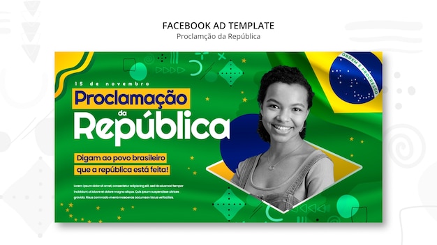 PSD grátis modelo de promoção de mídia social proclamacao da republica