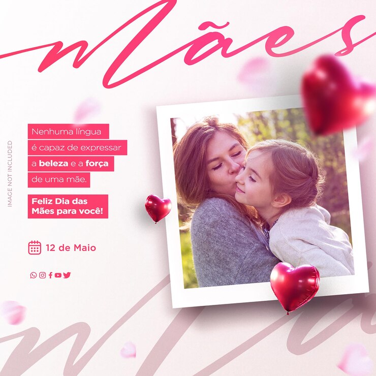 PSD grátis modelo de psd de mídia social editável em português dia das mães dia das mais no brasil