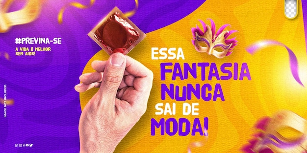 Modelo de psd mídia social festas de carnaval brasileiro com fundo colorido carnaval brasileiro