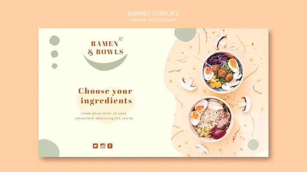 Modelo de restaurante ramen banner
