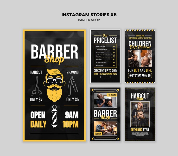 PSD grátis modelo de serviço de barbearia