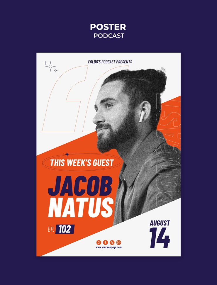 PSD grátis modelo de sessão ao vivo de podcast