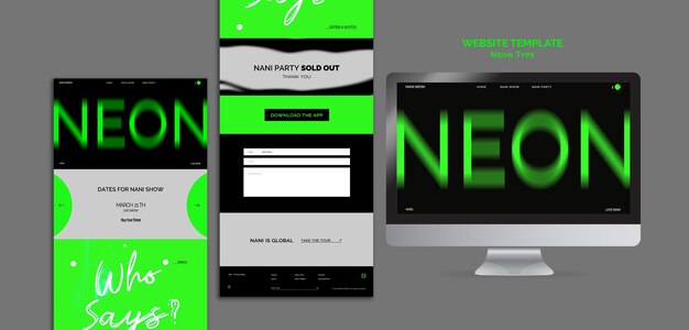 Modelo de site do tipo Neon